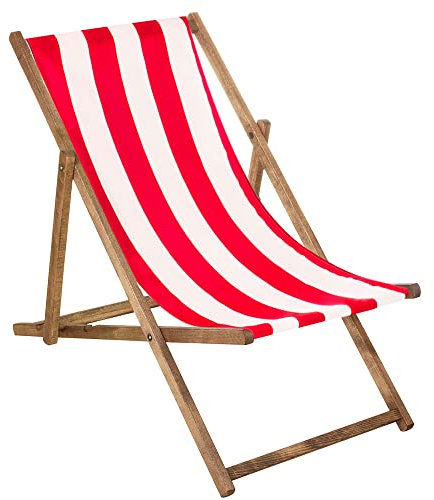 SPRINGOS Liegestuhl Gartenliege Klappstuhl aus Holz imprägniert klappbar Relaxliege Campingstuhl Strandstuhl Buchenholz