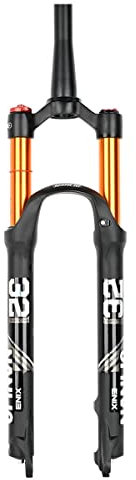LHHL Fahrradgabeln 26/27,5/29 Zoll MTB Air Magnesiumlegierung Gabel Federweg 100mm Mountainbike Federgabel QR Manual/Remote Lockout Tapered Tube (Color : Manual, Size : 29 inch)