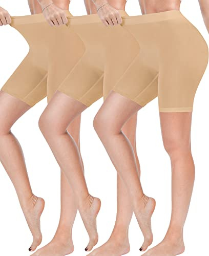 Reamphy 3 Pack Anti Chafing Shorts Women Seamless Under Dresses Underwear