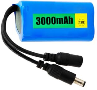 WILLQ 12V Lithium Battery Pack Rechargeable 2200mAh 2500mAh 3000mAh 3400mAh Li Ion Battery Portable 12 Volt Battery DC Interface for Solar Light/Electric Device Battery,12V3000mah