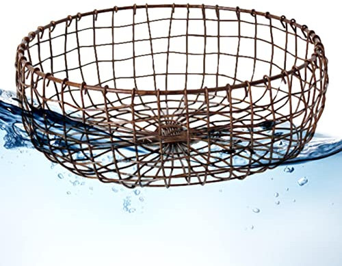 Fulenyi Frutero metálico - Hierro Vintage para mostrador Cocina | Cesta Central Decorativa para Guardar Frutas, Verduras, Pan y artículos para el hogar