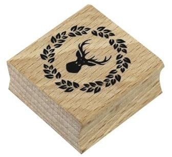 Artoz Stempel – Holzstempel – „Hirsch“ – 40 x 40 mm – Motivstempel zum Kartenbasteln für Weihnachten, Einladungen, Grüße
