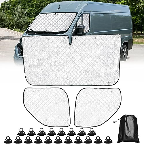 LCAUTFR Parasole per Parabrezza, Parasole per Finestrino Interno termico Protezione per FIAT Ducato Copertura Parabrezza Auto Blocca Sole UV