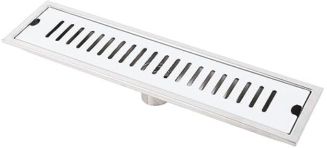 Desagüe Rectangular para el Suelo de la Ducha, Cubierta para Cuarto de Baño, Rejilla Lineal, Desodorante, Tapones de Drenaje de Alcantarillado de 40Cm