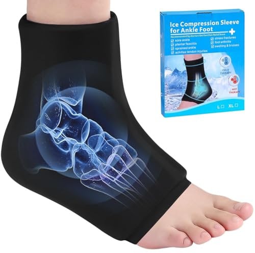 Poche de glace cheville Chaussettes de thérapie par le froid poche froide en gel réutilisable, Chaussettes de thérapie par le froid appliquer des compresses froides et chaudes pour l'enflure l'entorse