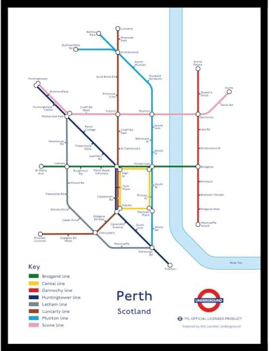 The Happy Puzzle Company - Perth Underground Jigsaw Map 1000 Pieces - Jigsaw Puzzles for Adults 1000. This is an official Transport For London licenced product.