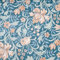 SOPHIE LAURENCE Teal Blue Floral Wallpaper Smooth Matte Green Leaf Rust Orange Flowers Thick Wallpaper for Feature Wall Living Room Bedroom