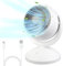 Ventilador, ventilador de mesa silencioso, ventilador con 4 velocidades y 120° de inclinación ajustable para habitaciones de 15m², potente circulación de aire turbo 3D para oficina, dormitorio, salón
