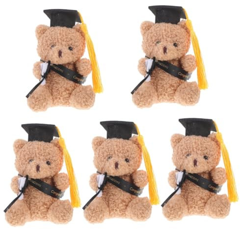 Warmhm 5 Stück Doktorhut Bär Abschlusspuppe DIY Ausgestopfte Bären Blumenstrauß Dekoration Zubehör Dekorativer Bär Liefert Abschlussfeier Dekor Blumenstrauß Zubehör Plüschtier