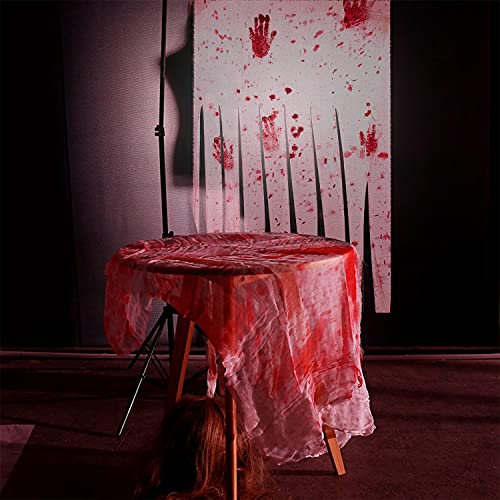 Halloween Deko Horror,Halloween Deko Tischdecke,Halloween Dekoration Haunt,Halloween Türvorhang,Halloween Blutige Deko,Halloween Deko Gaze,Blutiger Türvorhang,für Halloween Deko Scary Party Deko