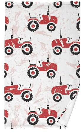linqin Handtuch, rote alte Traktoren, Baumwollhandtücher für Badezimmer, Fitnessstudio, Handtücher, Badetücher, WC-Handtücher, 40,6 x 71,1 cm
