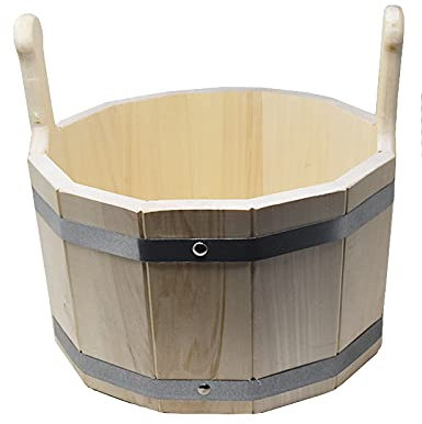 Madacha Cache-Pot en Bois de Tremble Non traité - Rond - Diamètre Bas 31,5 cm - Diamètre Haut 33 cm