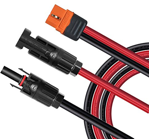 ZkeeShop Solarladekabel Solarstecker auf XT60i Adapter Stecker Anschluss Solarpanel 12AWG XT60i-F Kabel Kompatibel für Solargenerator Tragbare Powerstation (0.6M)