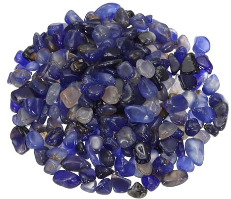 PATIKIL Getrommelte Chips Steine, 1lb/500g Fluorit Getrommelter Kies EdelEdelsteinee Kristall NaturEdelsteinee Großpackung für Schmuckherstellung, blau Achat