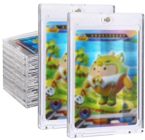 Zhufas 10 Stück Magnetic Card Holder 35PT Magnetkarten Kartenhalter mit UV-Schutz-transparent für Pokemon, Magic, Yugioh, Sportkarten Sammlung