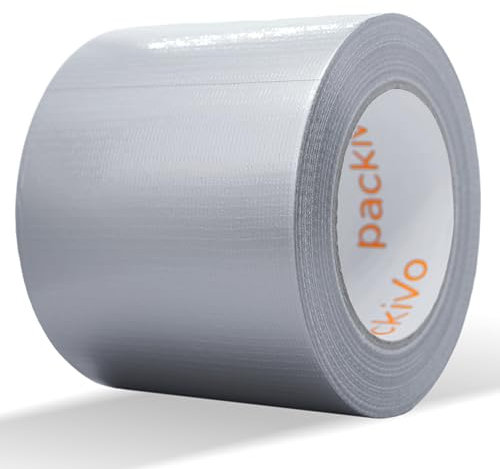 packivo Nastro adesivo nero – 50 m x 100 mm nastro in tessuto Duct Tape extra largo spessore ultra forte nero nastro adesivo impermeabile per interni ed esterni