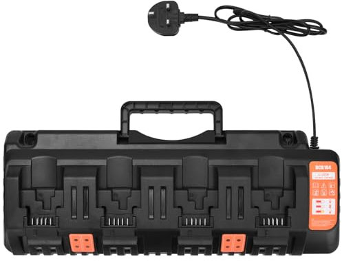 4 Ports Battery Charger, Compatible with Dewalt 12V-20V MAX Li-ion Battery, 3.0A Dual Port Fast Charger with Dewalt DCB Series Battery, 12V 18V 20V MAX Li-ion Fast Charger with Double 2.1A USB Ports