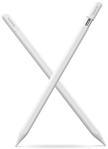 Stylus Pencil Pro for iPad 2018-2025, Magnetic Wireless Charging, Tilt Sensitivity, Palm Rejection, Compatible with iPad 6/7/8/9/10/11th, Mini 5/6/7th, Pro 11/12.9/M4, Air 3/4/5/M2/M3, White