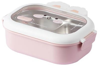 Kinderfreundliche Lunchbox mit Kaninchen, benutzerfreundlich, Edelstahl, Kaninchen, Lunchbox für Kinder, praktischer Lebensmittelhalter, Snack-Organizer