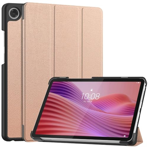 Kepuch Custer Funda para Lenovo Tab One TB305XU TB305FU/Tab K9 8.7,Slim Smart Cover Fundas Carcasa Case Protectora de PU-Cuero - Rose Oro
