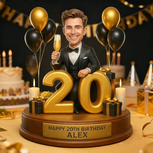 Personalisiertes Geburtstagsgeschenk für Männer, Individuelle Acrylplatte mit Foto, 3D-Effekt auf Acrylglas, Originelles Deko Geschenk zum 30., 40., 50. oder 60. Geburtstag für Papa Ehemann Freund
