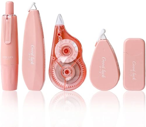 Hyleara 5 Stück Korrekturroller Set, Korrekturmaus Mini White Out Korrekturband, Correction Tape für Schulsachen Aesthetic, Korrekturroller Mini Für Schüler, Büro, Hause(Rosa)