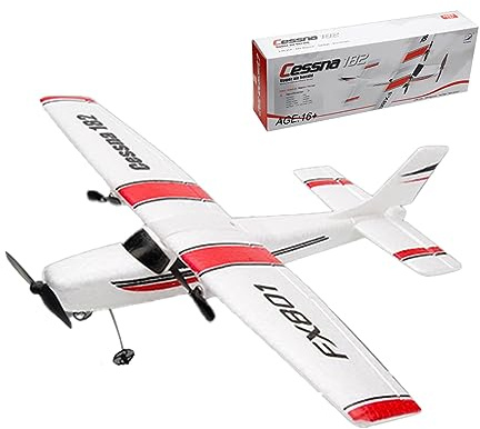 ENGINEMECH FX-801 Cessna 182 2,4GHz RC-Flugzeug Elektro-Segelflugzeug, Einsteigerfreundlich, Lange Flugzeit, EPP-Material für Outdoor-Flüge, Ideal für Anfänger, Geschenk für Erwachsene 16+, RTF