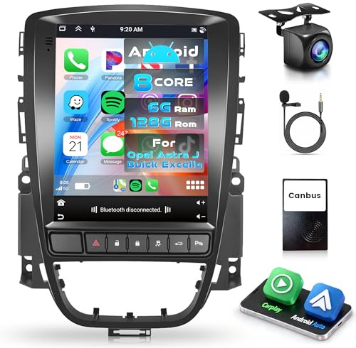 8 Core 6G+128G Android Autoradio für Opel Astra J Buick Excelle XT GT 2006-2016 Wireless Carplay Android Auto 9,7 Zoll Radio mit GPS Navi WiFi Mirror Link Bluetooth FM/RDS/DSP/USB/SWC Rückfahrkamera