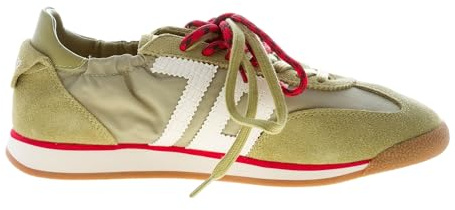 Back 70 Damen-Sneaker Rocket aus Wildleder und Nylon Olivgrün mit Doppelband