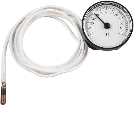 Termometro per acqua con lettura remota con tubo capillare in ottone da 144 cm, per piscina, acquario, frigorifero, congelatore, serbatoio termale da 0 a 120 gradi per Celsius per calibro del