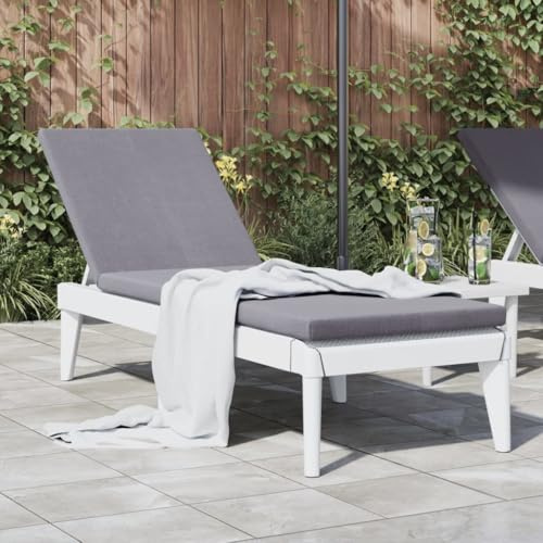 Bendmaxx Lettino prendisole bianco in polipropilene, 186 x 60 x 29 cm, con schienale regolabile, pieghevole come lettino da giardino e piscina, per terrazza, balcone, sauna ed esterni, per rilassarsi