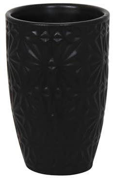 MSV Dekoratives Badezimmerglas, Schwarz, 11 x 7 x 7 cm, Black