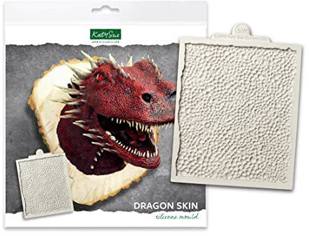 Katy Sue Dragon Skin Silicone Mould for Cake Decorating & Crafts - a 145 mm x 122 mm Silicone Mould Which Creates Dragon/Reptile Skin Texture.