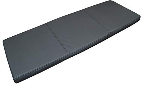 Quattro Meble Dunkelgrau Echtleder Bankauflage Sitzkissen Lederkissen Sitzpolster Bank Auflage doppelt genähtes Echt Leder Kissen Sitzauflage (45 x 90 cm)