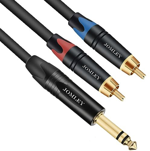 COLICOLY Câble audio stéréo 1/4 vers RCA, 1/4 pouce TRS vers 2 RCA - Câble audio stéréo - 2 m