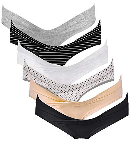 Intimate Portal Culotte Grossesse de Maternité en Coton Slips Post Accouchement pour Femme Enceinte Bikinis Croisés Lot de 6 Inspiration XL