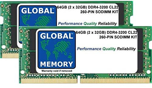 64GB (2 x 32GB) DDR4 3200MHz PC4-25600 260-PIN SODIMM MEMORY RAM KIT COMPATIBLE WITH LAPTOPS/NOTEBOOKS
