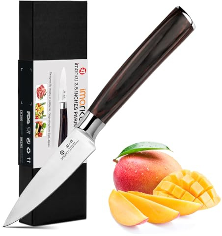 imarku Paring Knife - Paring Knives, 3.5 Inch Small Kitchen Knifes - Japanese High Carbon Stainless Steel Fruit Knife, Ergonomic Pakkawood Handle, Ultra Sharp Blade, Unique Gifts for Men and Women