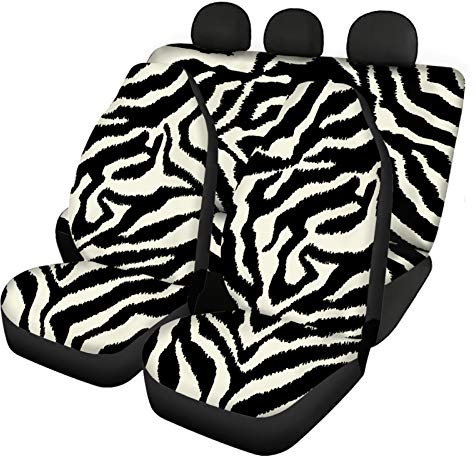 Wanyint Klassisches Zebra-Tier-Autositzbezug für Damen und Herren, Auto-Innendekoration, Sitzbezüge, Polyester, waschbar, einfach zu installieren