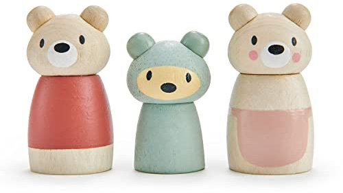 Tender Leaf Toys Bärenfamilie (Holzspielzeug, Material Holz, Kinderspielzeug, fördert die Feinmotorik, Bunt) 7508384