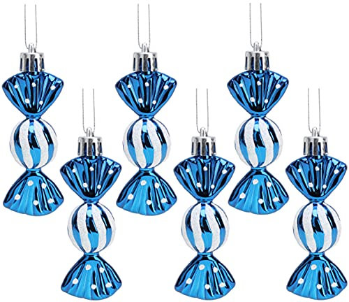 Christmas Concepts® Confezione di mini palline a forma di dolce da 6-8 cm – Decorate con brillantini e glitter – Decorazioni per l'albero di Natale (Blu notte)