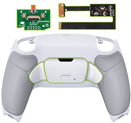 eXtremeRate Programable Rise Remap Kit 2.0 para ps5 Mando BDM-010 BDM-020 Actualización Board & Carcasa con Goma Grip & Botones Traseros Accesorios para ps5 Control-NO Incluye Mando(Blanco)