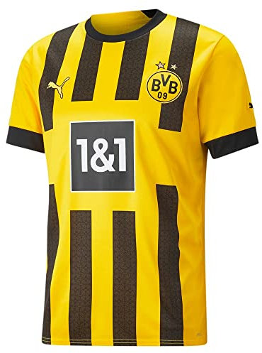 PUMA Borussia Dortmund Herren Heimtrikot 22/23 (as1, Alpha, X_l, Regular, Regular, X-Large) Schwarz, Gelb, Schwarz, Gelb, XL
