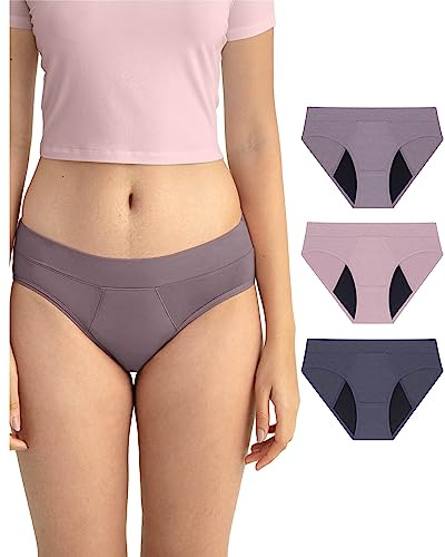 Neione Culotte Menstruelle Flux Moyen/Abondant Femme Hipster Modal Règles | Culotte de Règle Femme, Anti Fuite, Protection Périodique Hygiénique Lavable, Respirant & Réutilisable, Élastique & Confort