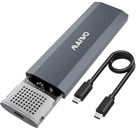 MAIWO M.2 NVMe SSD Enclosure, USB 3.1 Gen 2 (10 Gbps) PCIe External Aluminum NVMe Reader for 2230/2242/2260/2280 M-Key SSD up to 8TB, UASP Supported, Tool Free