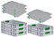 PROREGAL SuperSparSet 5x Eurobox NextGen Color mit Auflagedeckel & Schiebeschnappverschlüsse, HxBxT 12x40x60cm, 23L, Griffe grün geschlossen, Glatter Boden, Eurobehälter Transportbox Transportbehälter