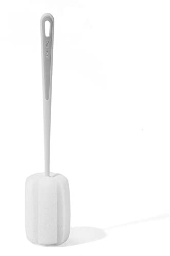 Brosse à Bouteille en éponge à Long Manche, éponge de Nettoyage pour Bouteille d'eau(Blanche)