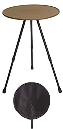 perfk Campingtisch, einziehbare Aluminiumlegierung, dreibeinige Möbel, tragbarer PP-Klapptisch für Picknick, Berggipfel, Reisen, Grill, Kartenspiele, Khaki