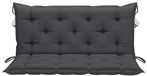 Keketa Coussin pour balancelle hollywoodienne de jardin, coussin de banc, coussin de dossier, coussin avec dossier pour banc, balançoire de jardin, anthracite, 120 cm, tissu