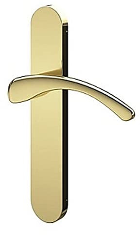 ENSEMBLE POIGNEE PORTE EFFET LAITON DORE L.138.5mm x l.42mm entraxe 165-195mm